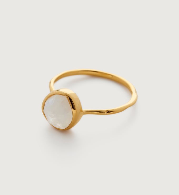 Gold Vermeil Siren Gemstone Ring - Moonstone - Monica Vinader