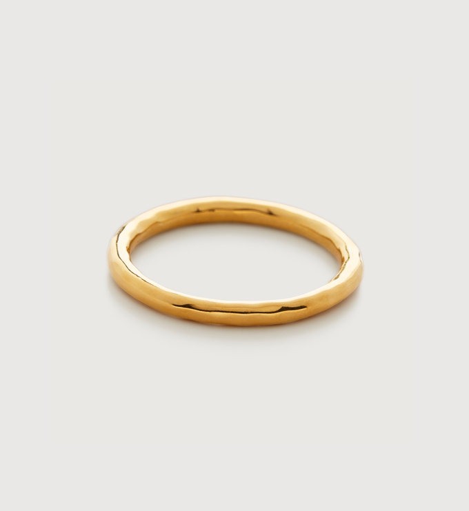 Gold Vermeil Siren Hammered Ring - Monica Vinader