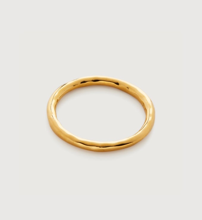 Gold Vermeil Siren Hammered Ring - Monica Vinader