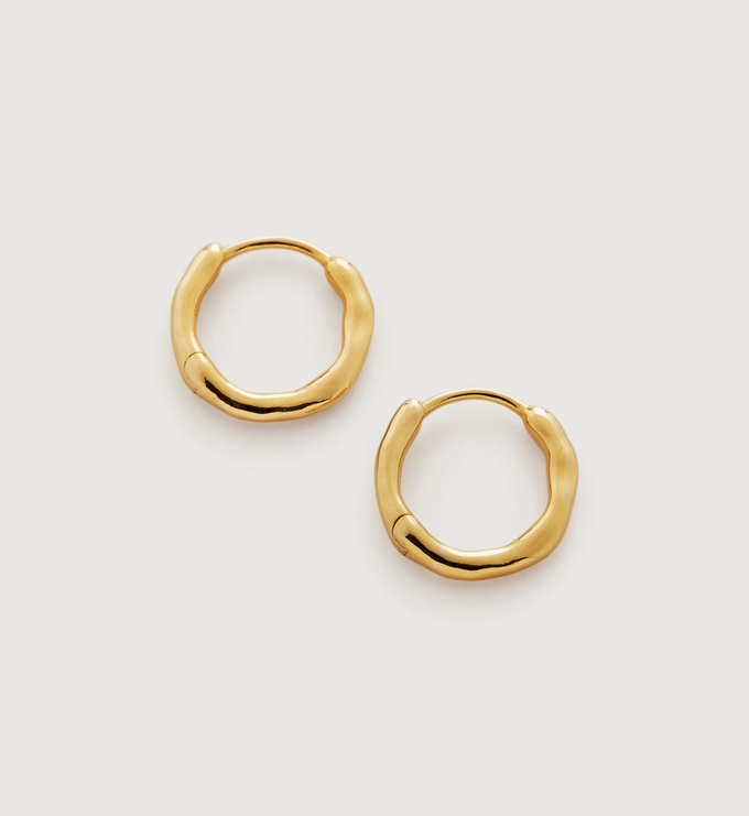 Siren Muse Huggie Earrings in 18k Gold Vermeil on Sterling