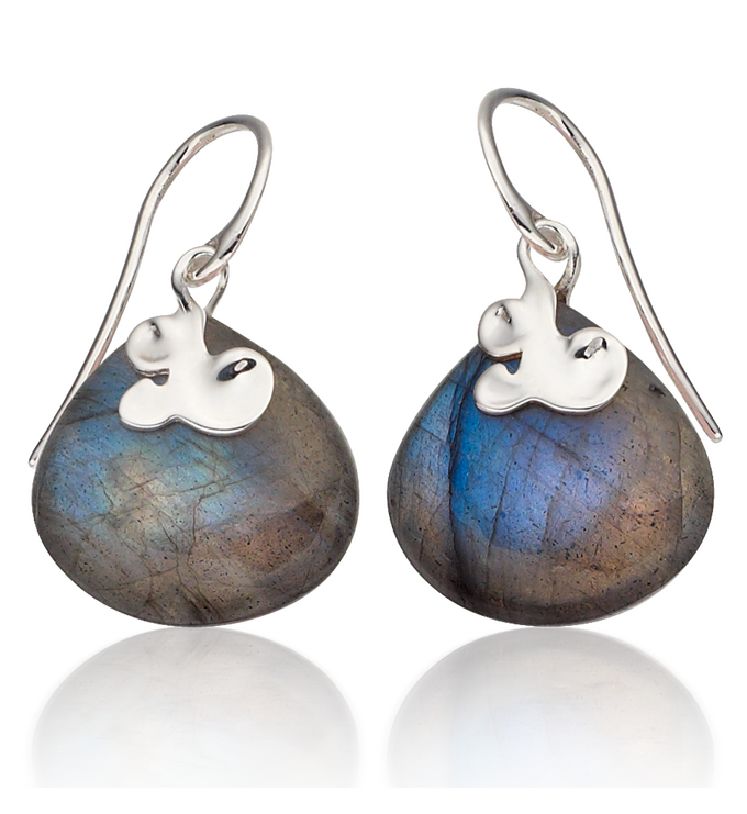 Sterling Silver Lace Teardrop Earrings - Labradorite - Monica Vinader