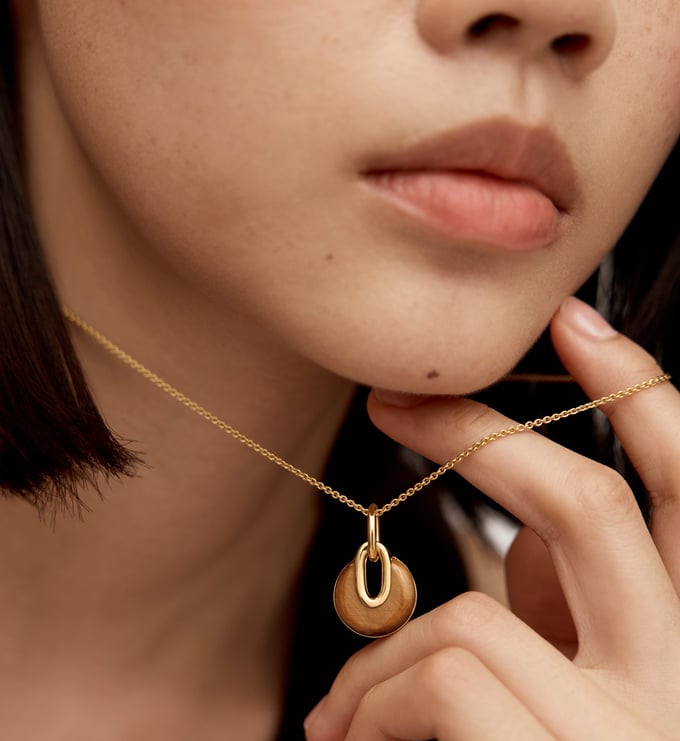 Kate Young Gemstone Pendant Chain Necklace - Monica Vinader