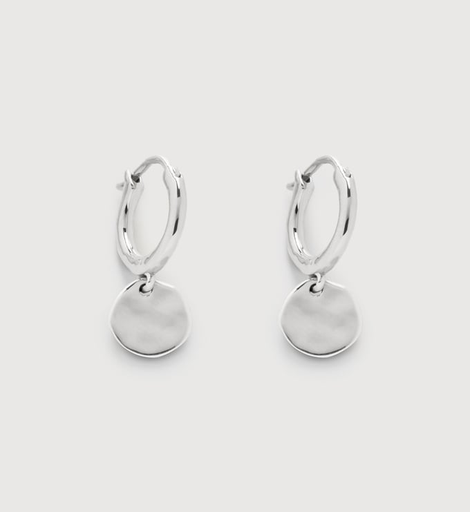 Sterling Silver Siren Muse Disc Mini Huggie Earrings - Monica Vinader
