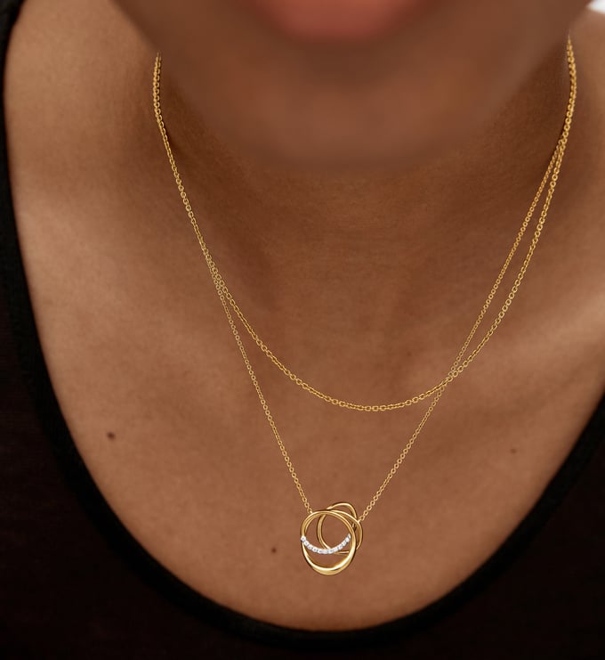 Gold Vermeil Nura Wrap Pavé Diamond Necklace - Lab Grown Diamond - Monica Vinader