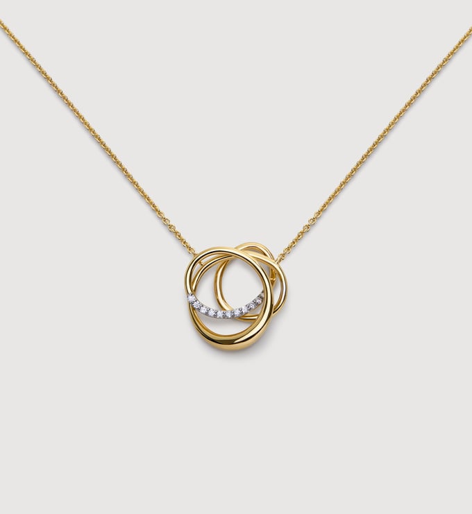 Nura Wrap Pavé Diamond Necklace in 18k Gold Vermeil on Sterling