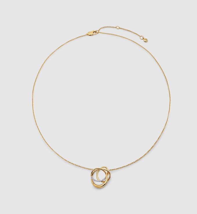 Nura Wrap Pavé Diamond Necklace in 18k Gold Vermeil on Sterling