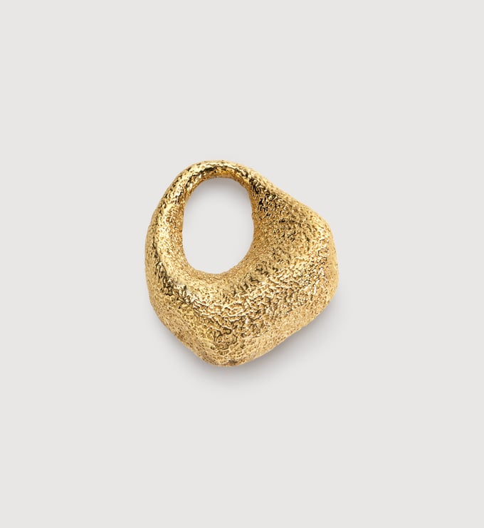Gold Vermeil Antica Textured Pendant - Monica Vinader