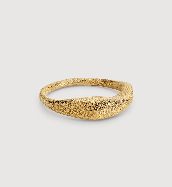 Gold Vermeil Antica Textured Stacking Ring - Monica Vinader