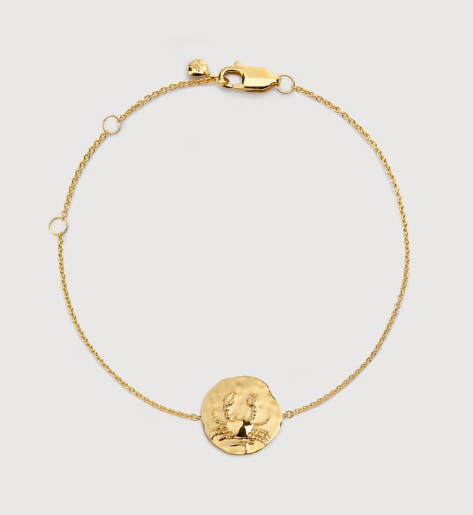 Gold Vermeil Cancer Zodiac Chain Bracelet - Monica Vinader