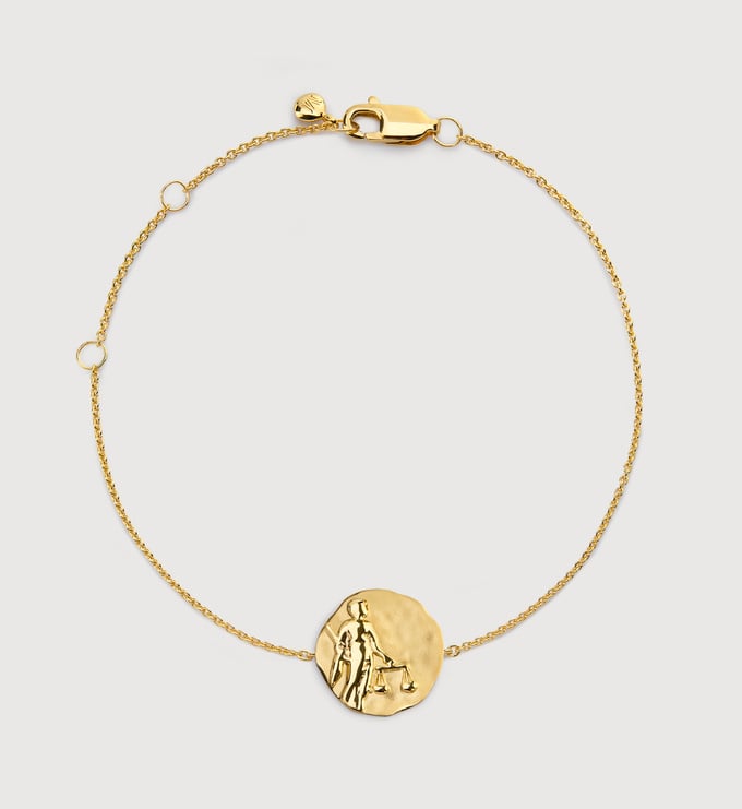 Gold Vermeil Libra Zodiac Chain Bracelet - Monica Vinader