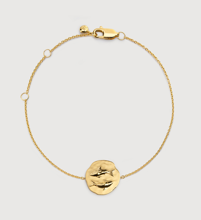 Gold Vermeil Pisces Zodiac Chain Bracelet - Monica Vinader