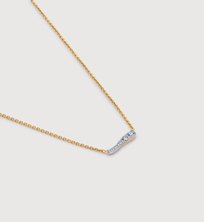 Gold Vermeil Riva Pavé Diamond Chain Necklace - Lab Grown Diamond - Monica Vinader