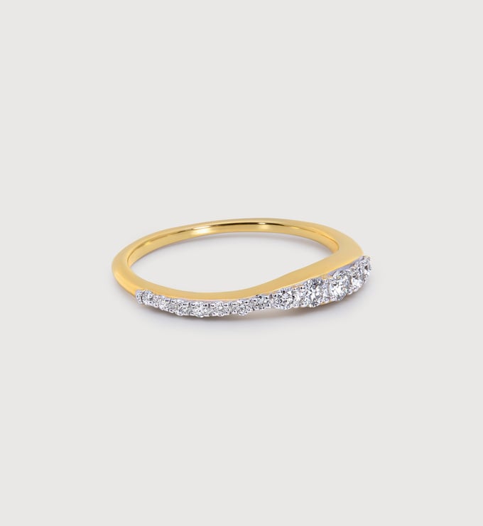 Gold Vermeil Riva Pavé Diamond Stacking Ring - Lab Grown Diamond - Monica Vinader