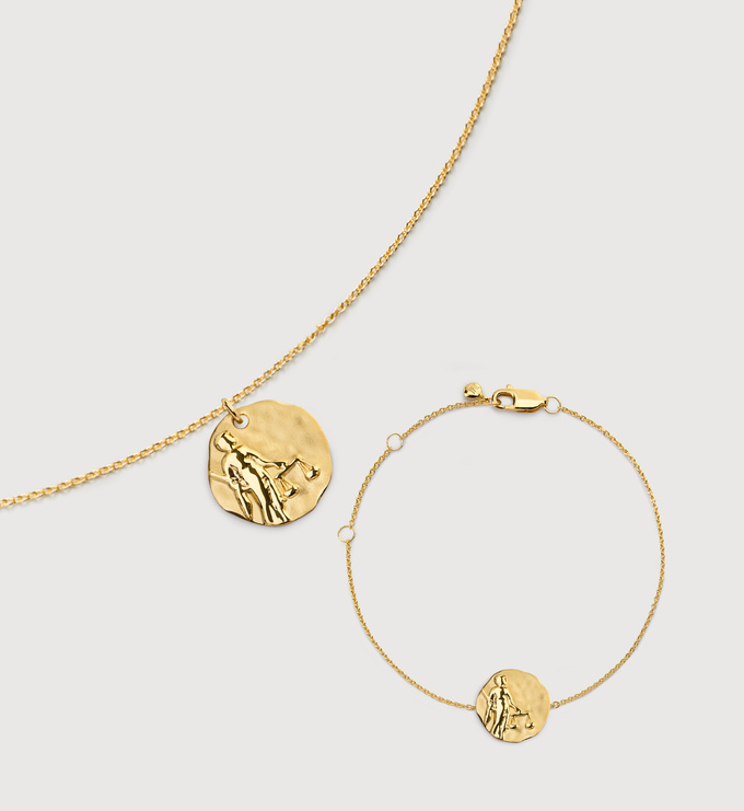 Libra Zodiac Chain Necklace & Bracelet Set - Monica Vinader