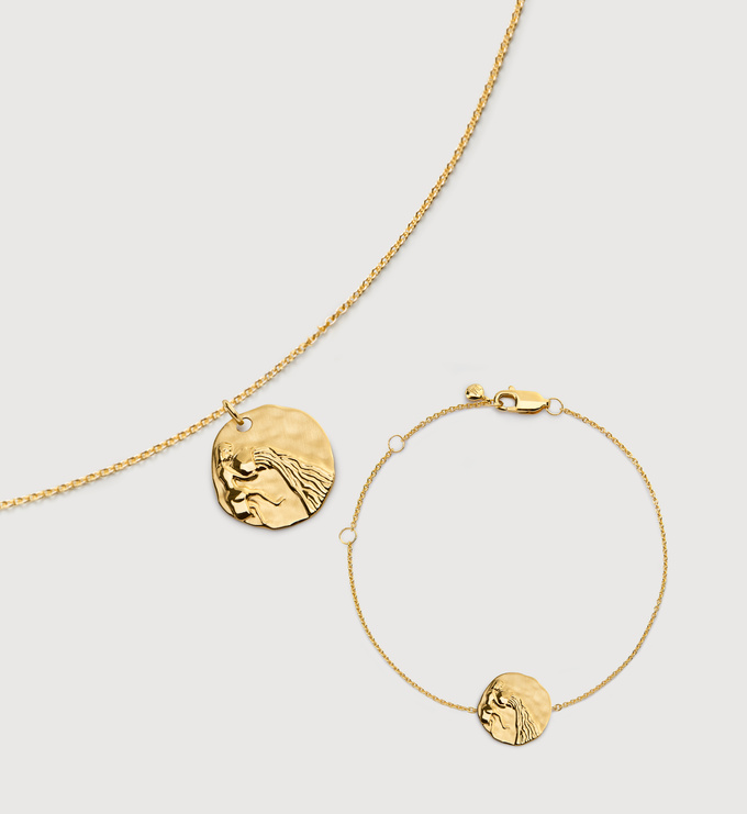 Aquarius Zodiac Chain Necklace and Bracelet Set - Monica Vinader