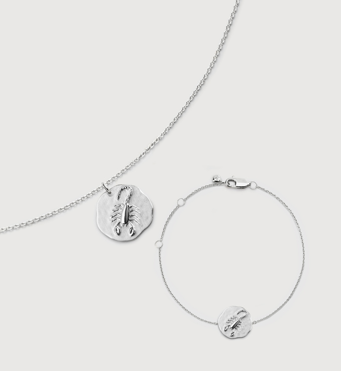 Scorpio Zodiac Chain Necklace and Bracelet Set - Monica Vinader