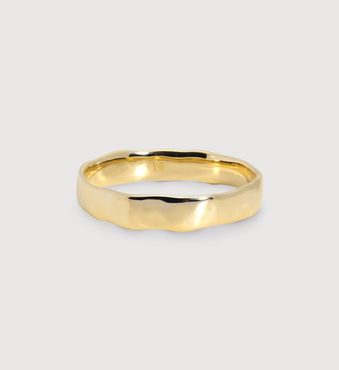 Gold Hammered Band - Monica Vinader