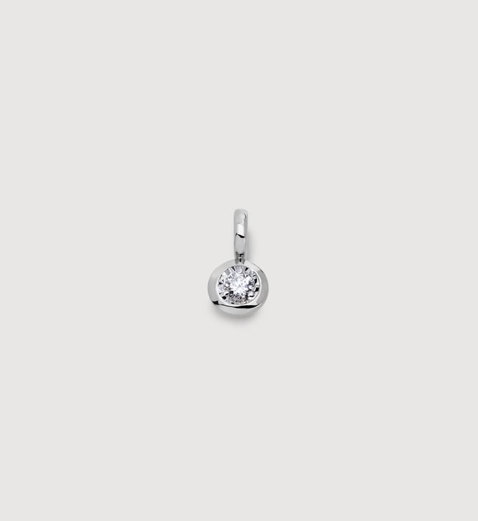 Sterling Silver Solitaire Diamond Pendant - Lab Grown Diamond - Monica Vinader