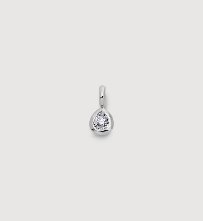 Sterling Silver Pear Diamond Pendant - Lab Grown Diamond - Monica Vinader