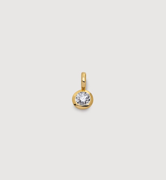 Gold Vermeil Solitaire Diamond Pendant - Lab Grown Diamond - Monica Vinader