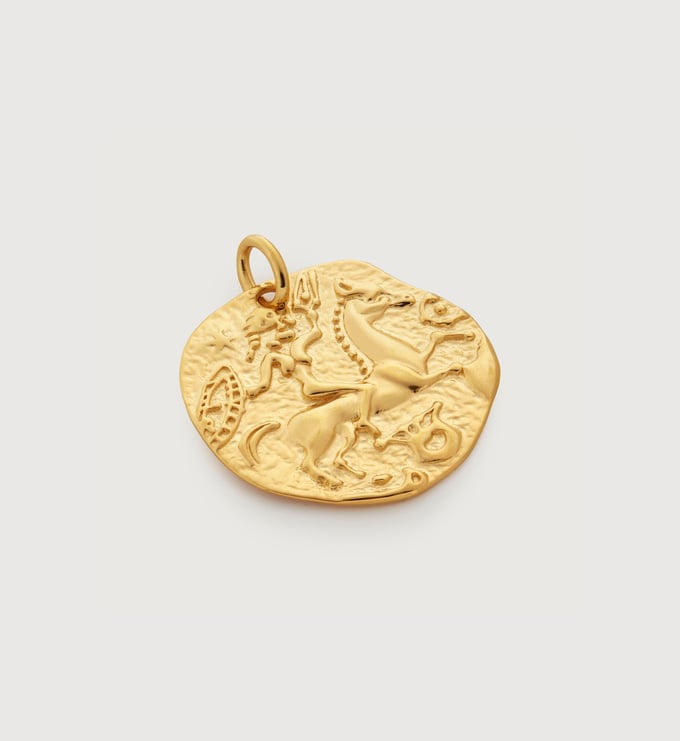 Gold Vermeil Goddess Coin Pendant - Monica Vinader