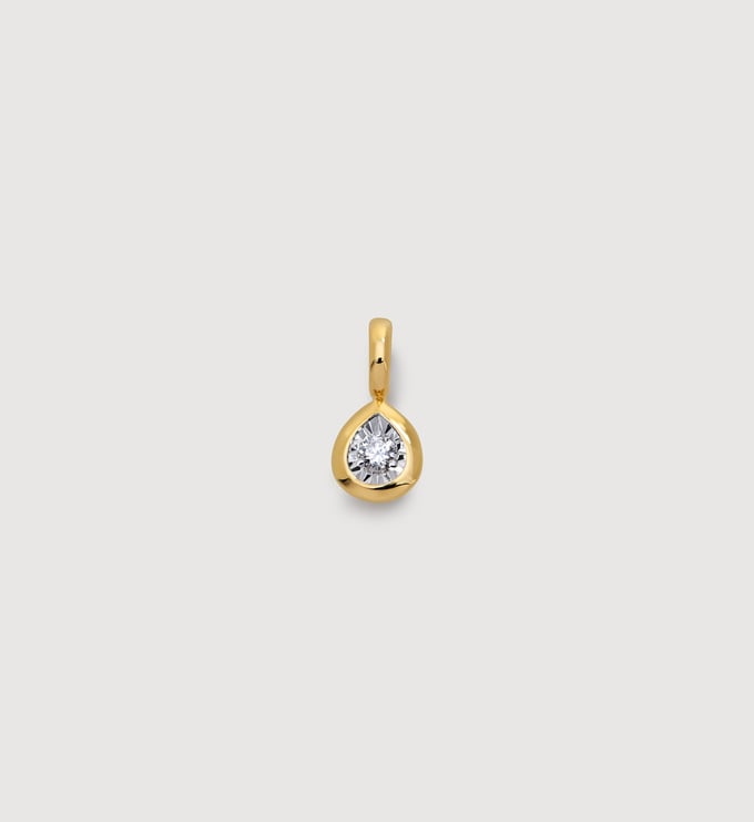 Gold Vermeil Pear Diamond Pendant - Lab Grown Diamond - Monica Vinader