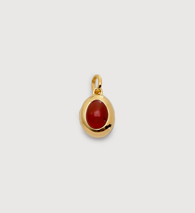 Gold Vermeil January Birthstone Locket - Red Onyx - Monica Vinader