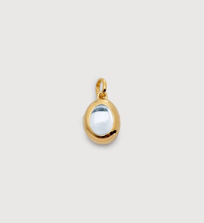 Gold Vermeil April Birthstone Locket - Rock Crystal - Monica Vinader