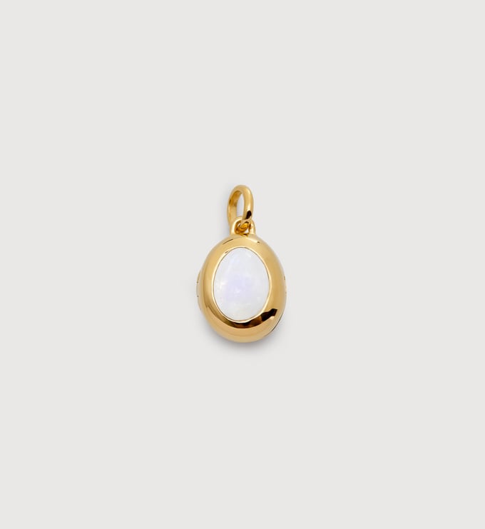 Gold Vermeil June Birthstone Locket - Moonstone - Monica Vinader