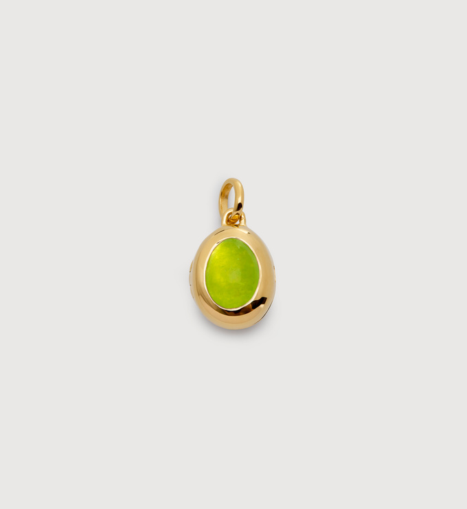 Gold Vermeil August Birthstone Locket - Peridot Quartz - Monica Vinader