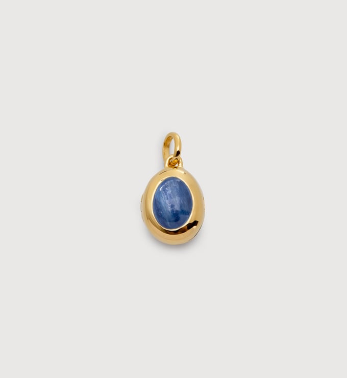 Gold Vermeil September Birthstone Locket - Kyanite - Monica Vinader