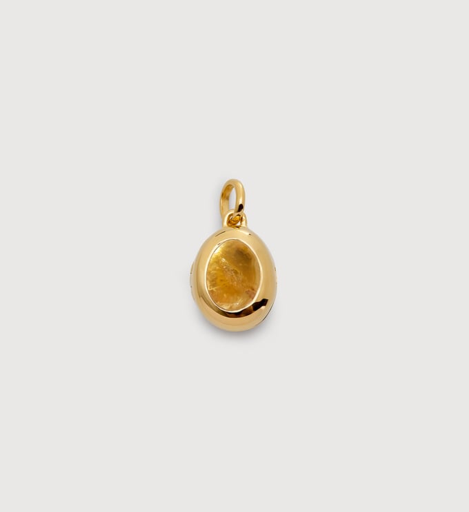 Gold Vermeil November Birthstone Locket - Citrine - Monica Vinader