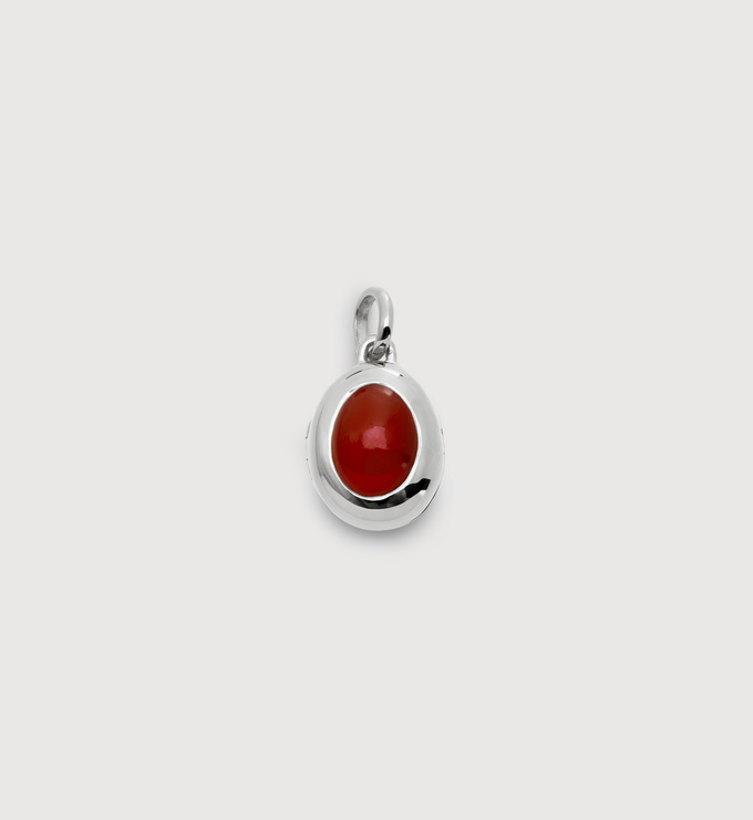 Sterling Silver January Birthstone Locket - Red Onyx - Monica Vinader
