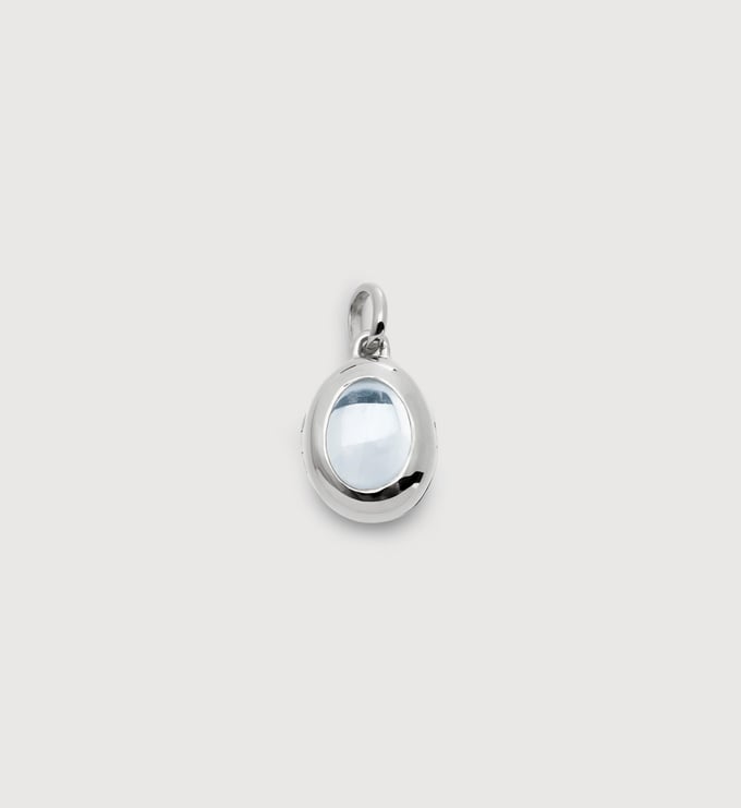 Sterling Silver April Birthstone Locket - Rock Crystal - Monica Vinader