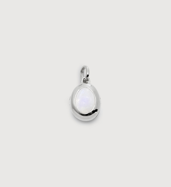 Sterling Silver June Birthstone Locket - Moonstone - Monica Vinader
