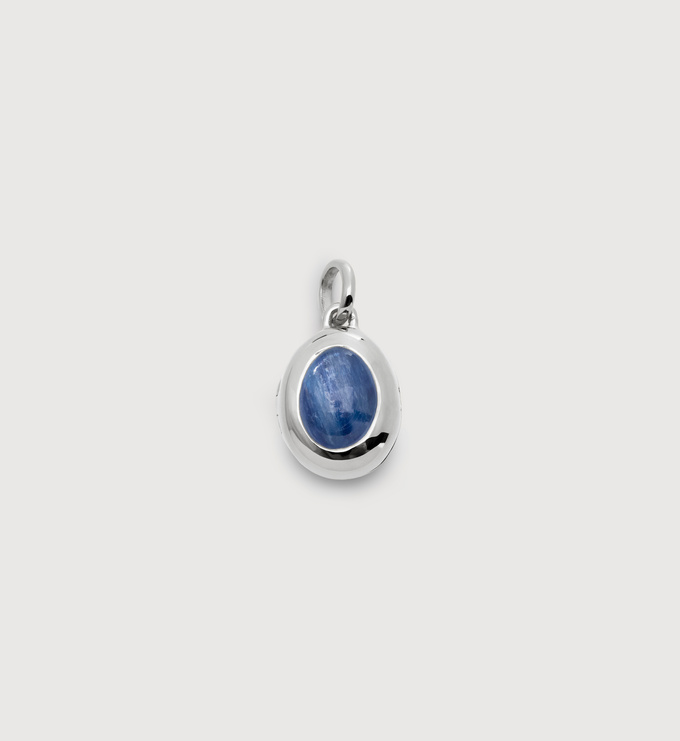 Sterling Silver September Birthstone Locket - Kyanite - Monica Vinader