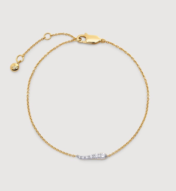 Gold Vermeil Riva Pavé Diamond Chain Bracelet - Lab Grown Diamond - Monica Vinader