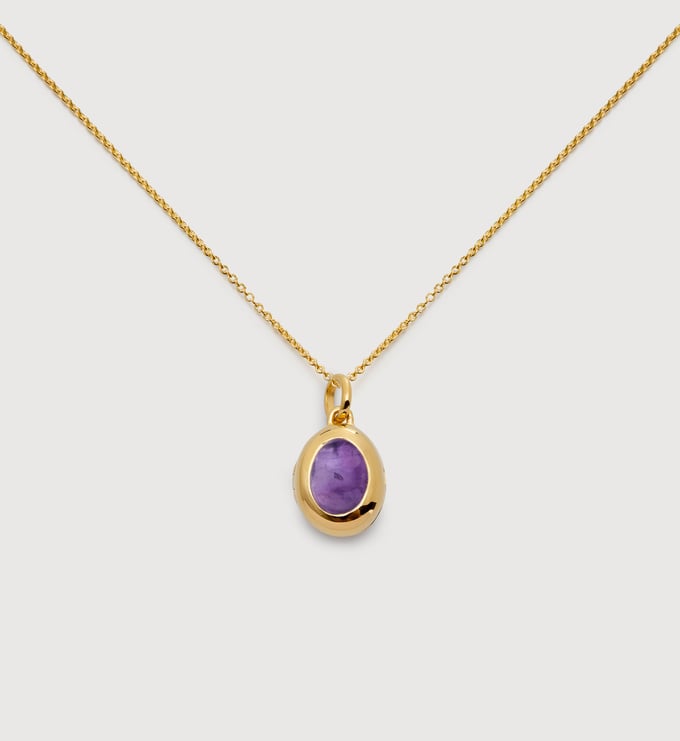 February Birthstone Locket Necklace - Monica Vinader