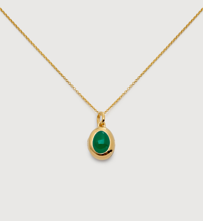 May Birthstone Locket Necklace - Monica Vinader