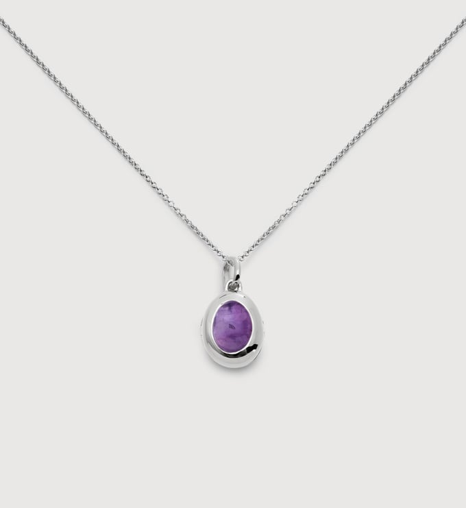 February Birthstone Locket Necklace - Monica Vinader