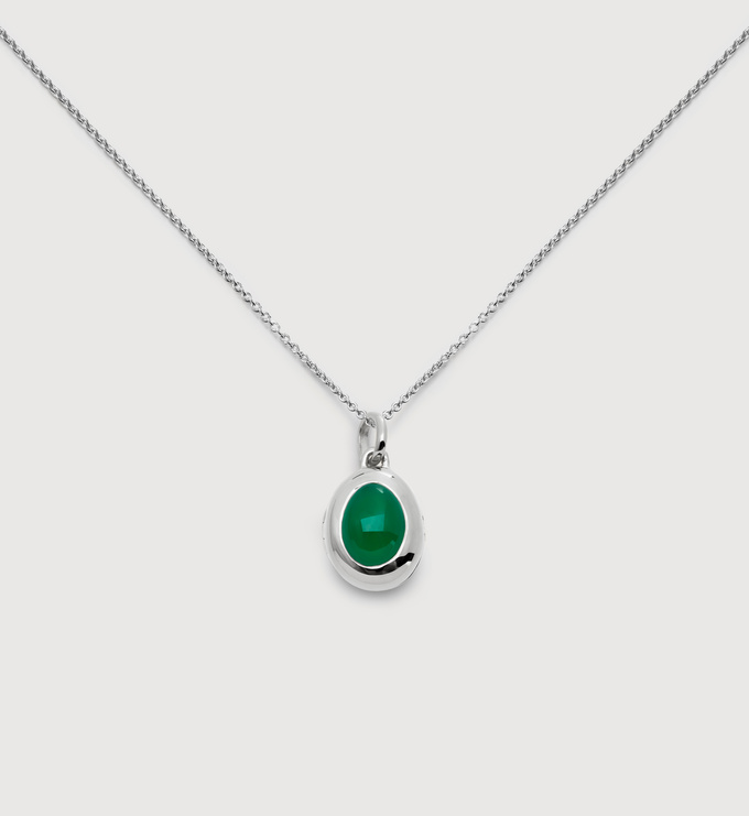 May Birthstone Locket Necklace - Monica Vinader