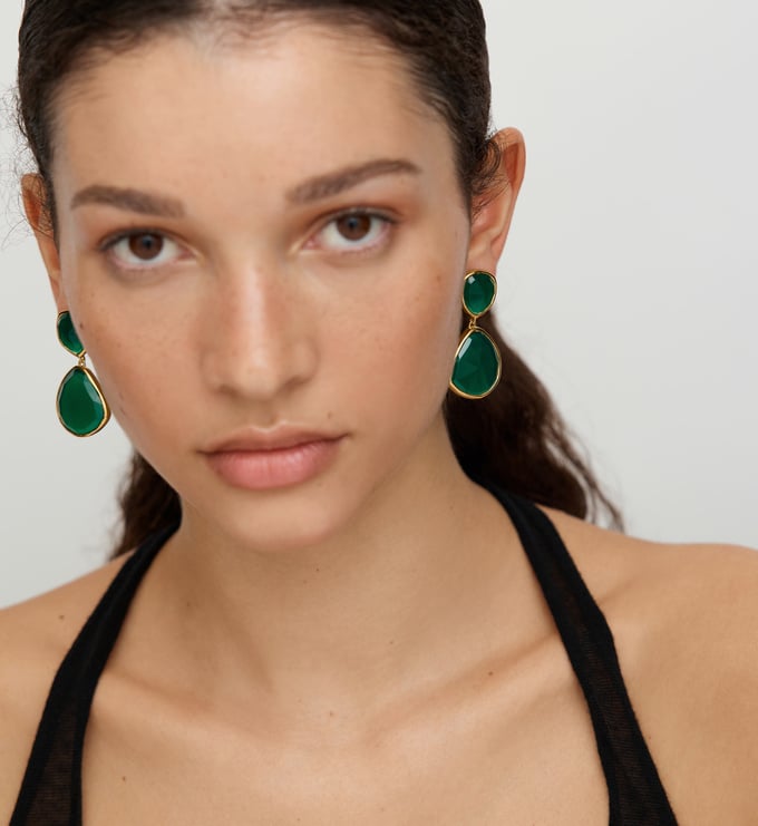 Siren Drop Cocktail Earrings in 18k Gold Vermeil on Sterling