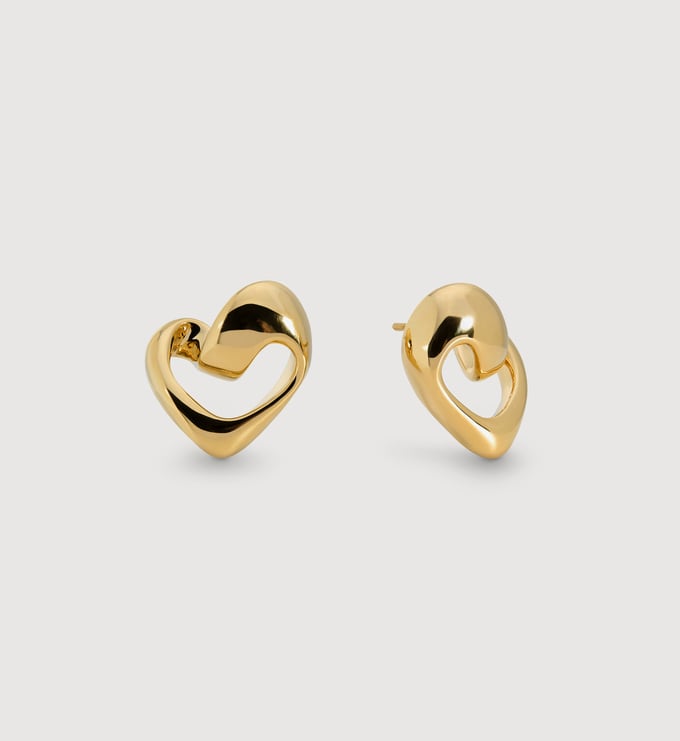 Gold Vermeil Infinity Heart Stud Earrings - Monica Vinader