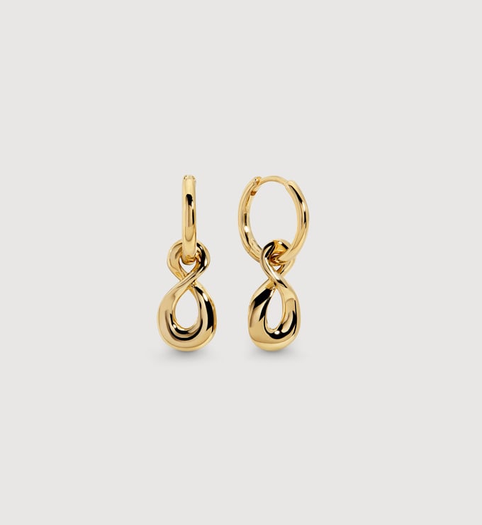 Gold Vermeil Infinity Huggie Earrings - Monica Vinader