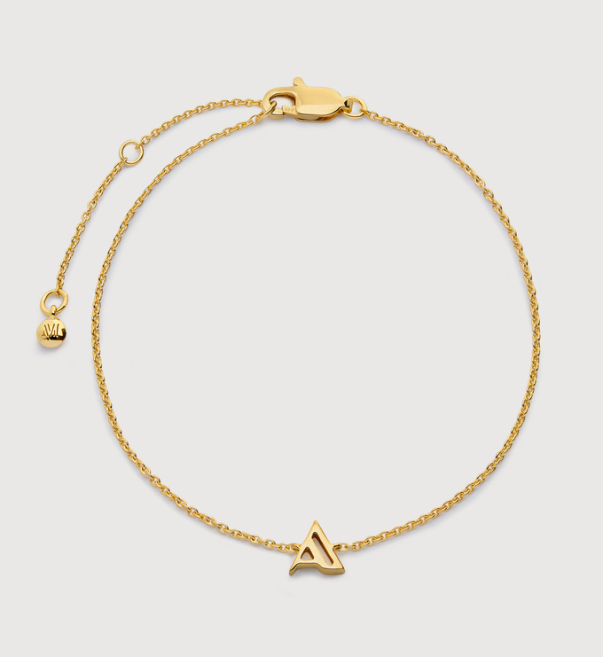 Gold Vermeil Initial A Chain Bracelet - Monica Vinader