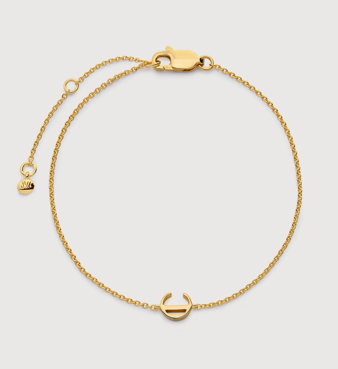Gold Vermeil Initial C Chain Bracelet - Monica Vinader