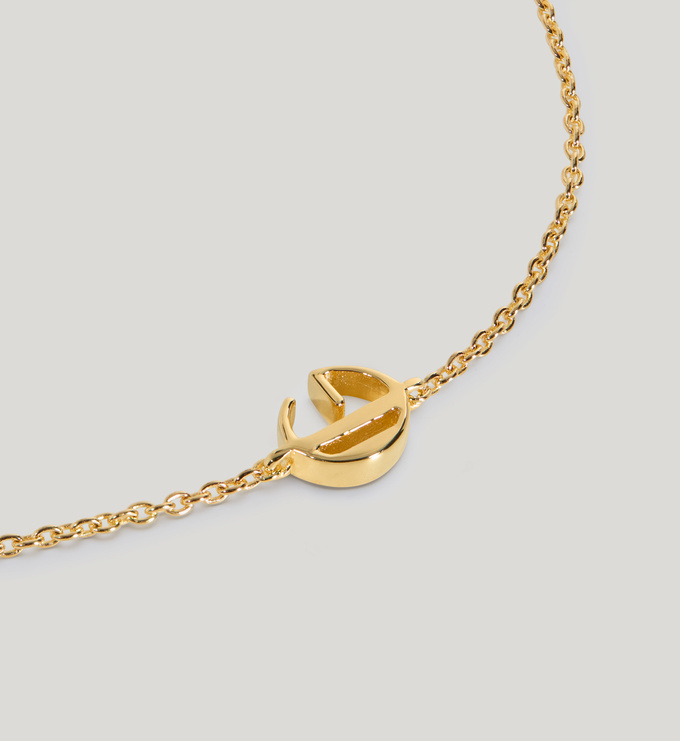 Gold Vermeil Initial G Chain Bracelet - Monica Vinader