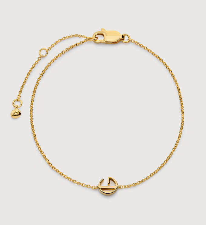 Gold Vermeil Initial G Chain Bracelet - Monica Vinader