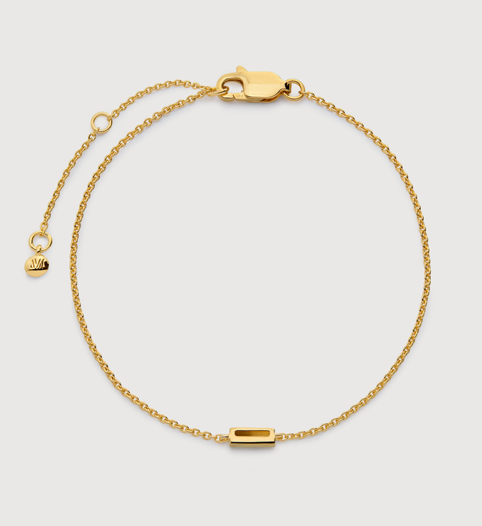 Gold Vermeil Initial I Chain Bracelet - Monica Vinader