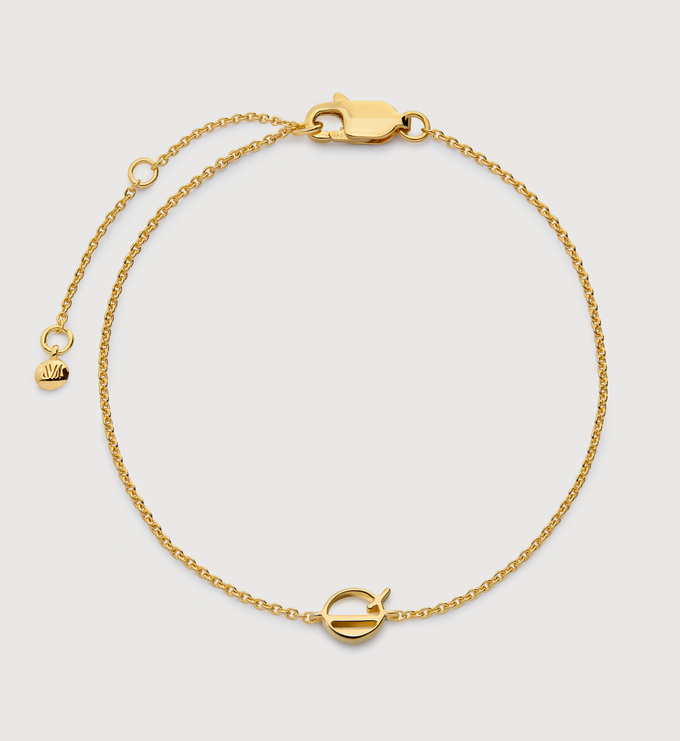 Gold Vermeil Initial Q Chain Bracelet - Monica Vinader